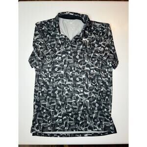 Nike Dri-Fit Tour Confetti Print Golf Polo Black Gray size Small men's